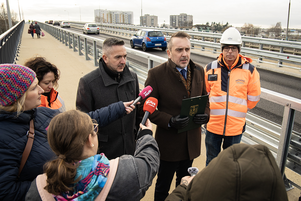 wiadukt Konferencja prasowa poświęcona wiaduktowi przy al. Zjednoczenia