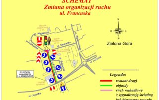Schemat drogowy przy ul. Francuskiej