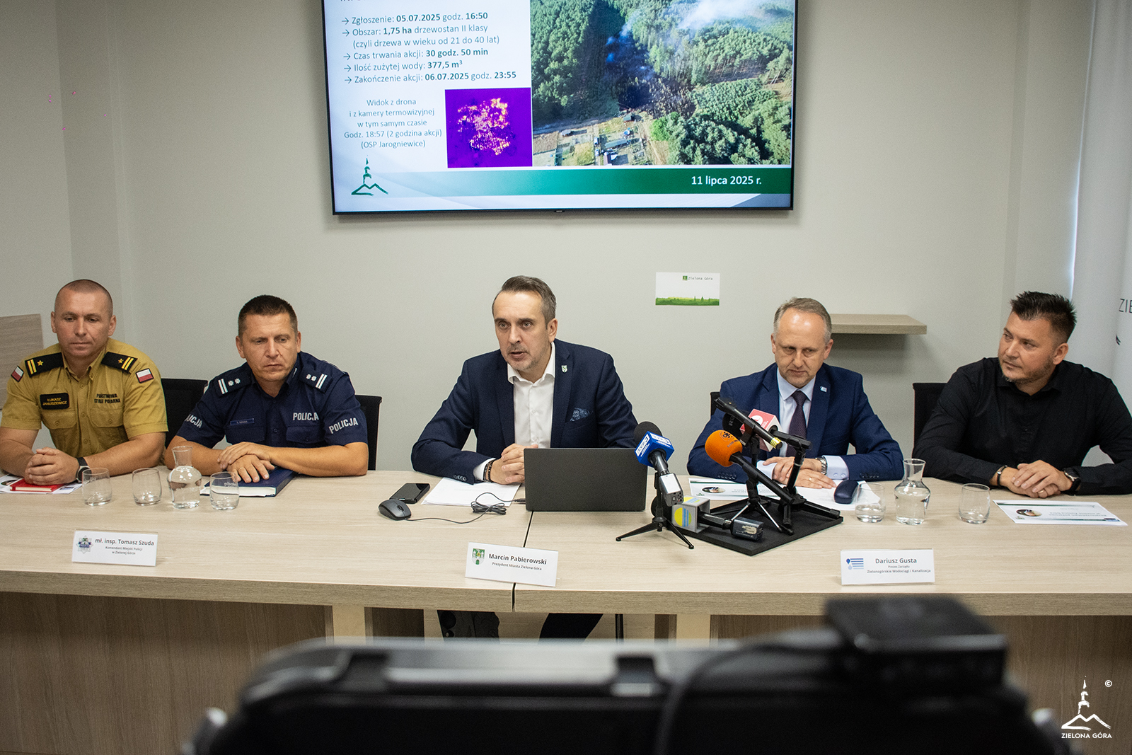 Konferencja prasowa poświęcona działaniom przeciwpożarowym w Zielonej Górze